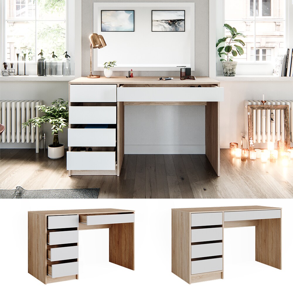 Vicco Schminktisch Sherry Sonoma Wei&szlig; 120 x 75 cm Schlafzimmer 