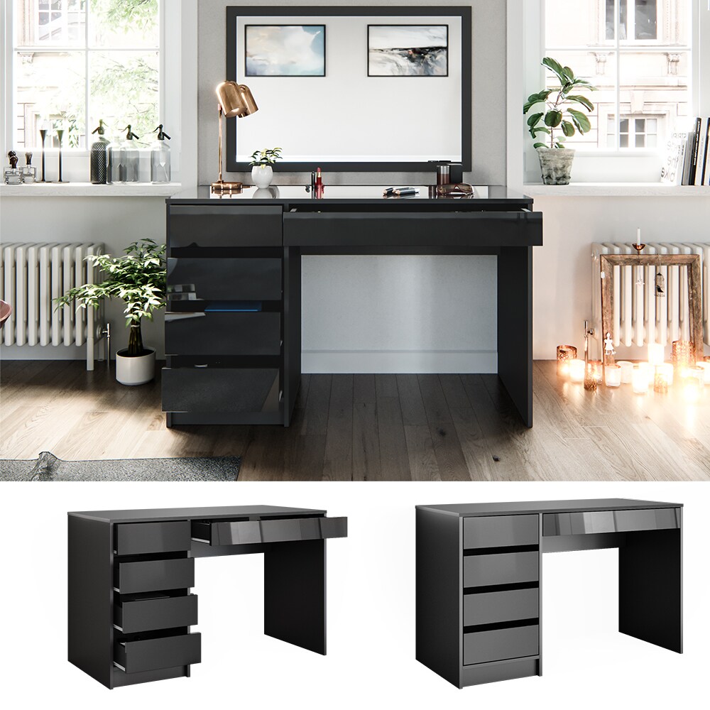 Vicco Schminktisch Sherry Anthrazit Hochglanz 120 x 75 cm Schlafzimmer 