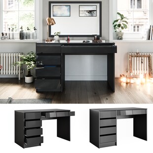 Vicco Schminktisch Sherry Anthrazit Hochglanz 120 x 75 cm Schlafzimmer 