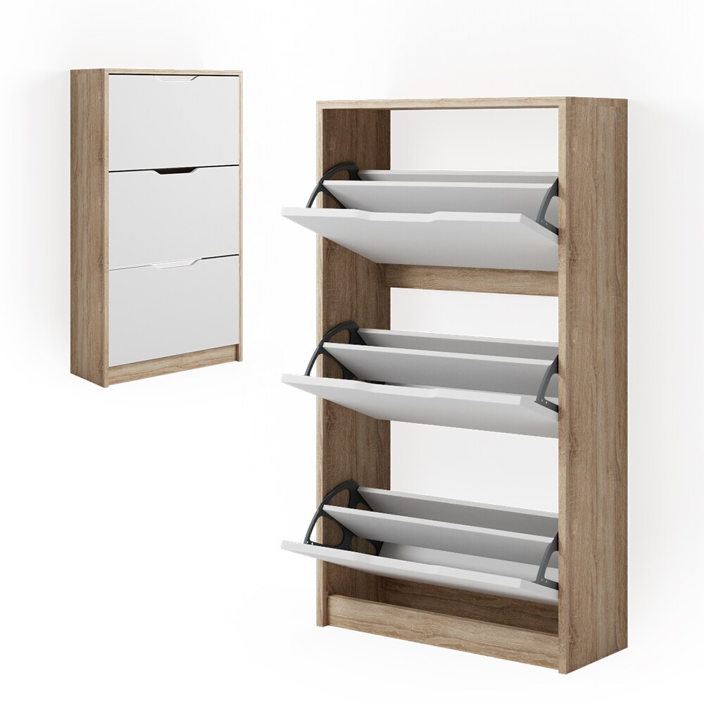 Vicco Schuhkipper Schuhschrank Kipper Luca Schuhkommode 3 F&auml;cher Schuhe Schrank 