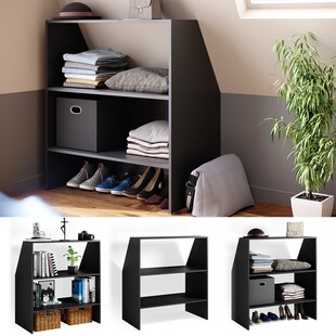 Vicco Dachschrägenregal Bücherregal Wandregal Standregal Dachschräge Anthrazit 