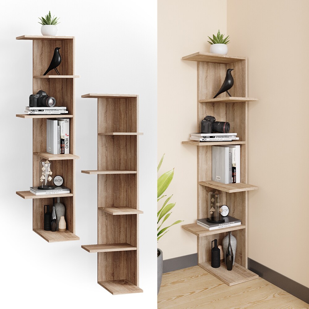 Vicco B&uuml;cherregal Standregal Eckregal Tera SON 6 Etagen Wandregal Nischenregal 