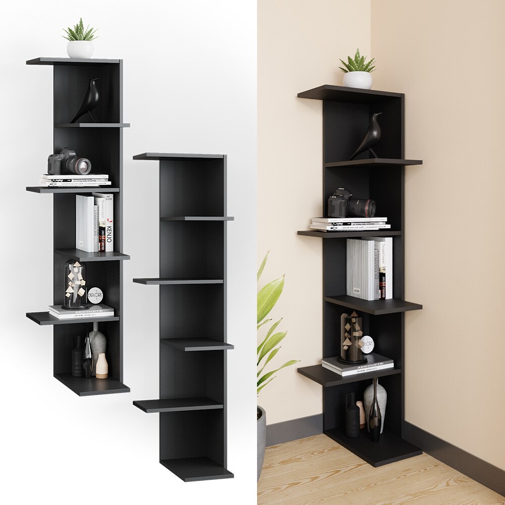 Vicco B&uuml;cherregal Standregal Eckregal Tera ANT 6 Etagen Wandregal Nischenregal 