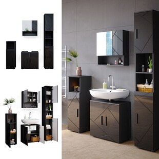 Vicco Badmöbel Set Irma Spiegelschrank Unterschrank Hochschrank Midischrank Bad 