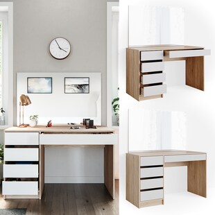 VICCO Schminktisch Sherry Sonoma Weiß Frisiertisch Spiegel Kommode Schubladen 