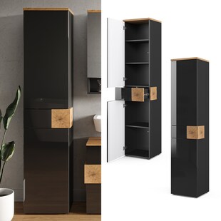 Vicco Hochschrank Badschrank Badezimmerschrank Eden 2 Türen Schublade 5 Fächer 