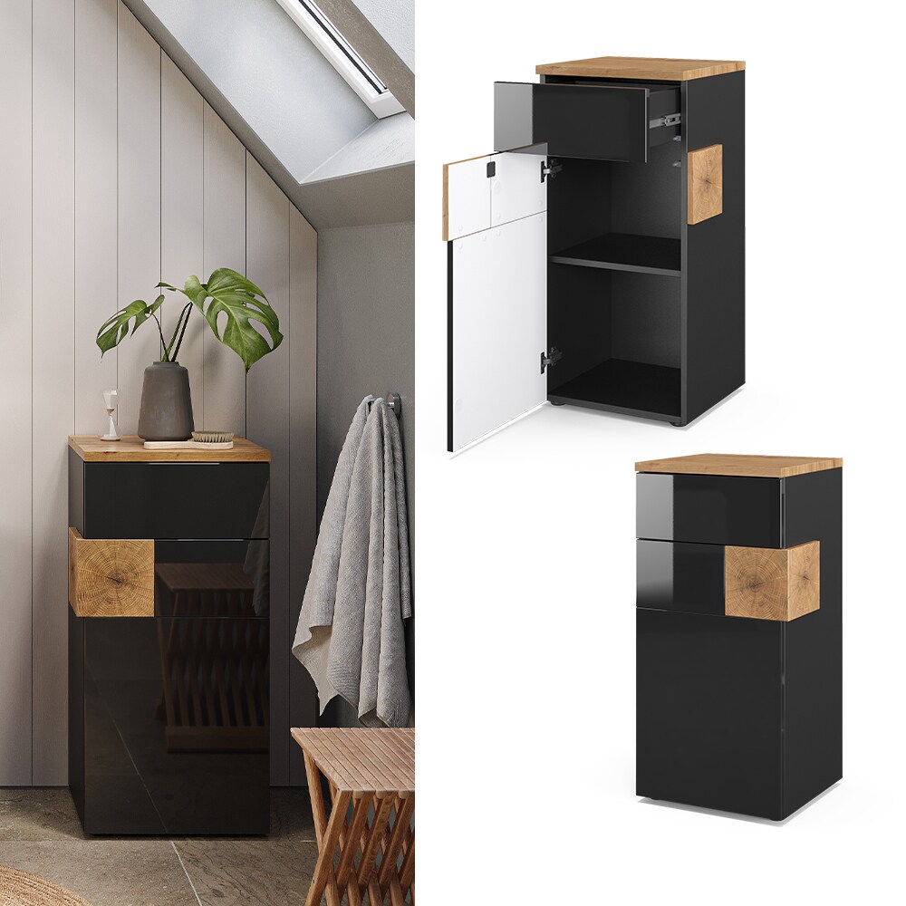 Vicco Midischrank Badschrank Badezimmerschrank Eden 2 F&auml;cher T&uuml;r Schublade ANT 