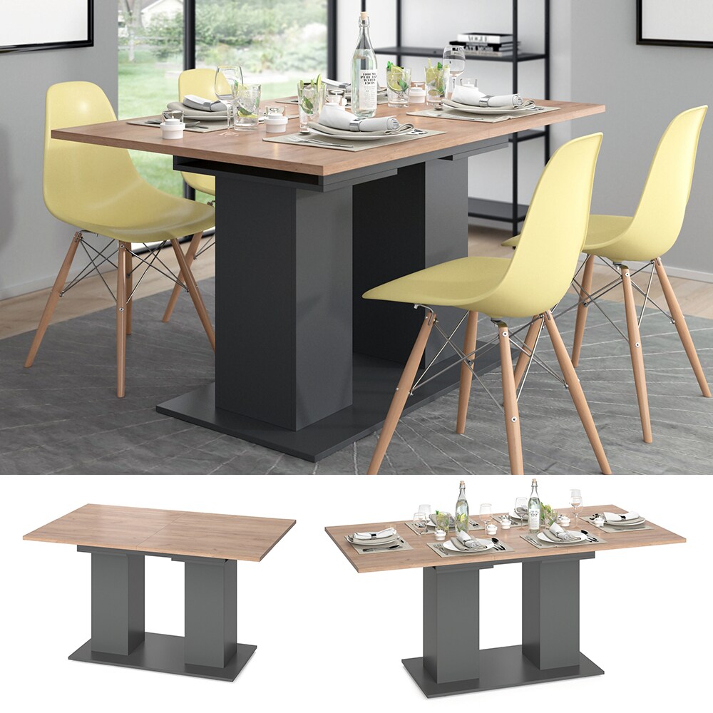 Vicco Esszimmertisch Esstisch K&uuml;chentisch Dix Anthrazit Goldkraft ausziehbar 