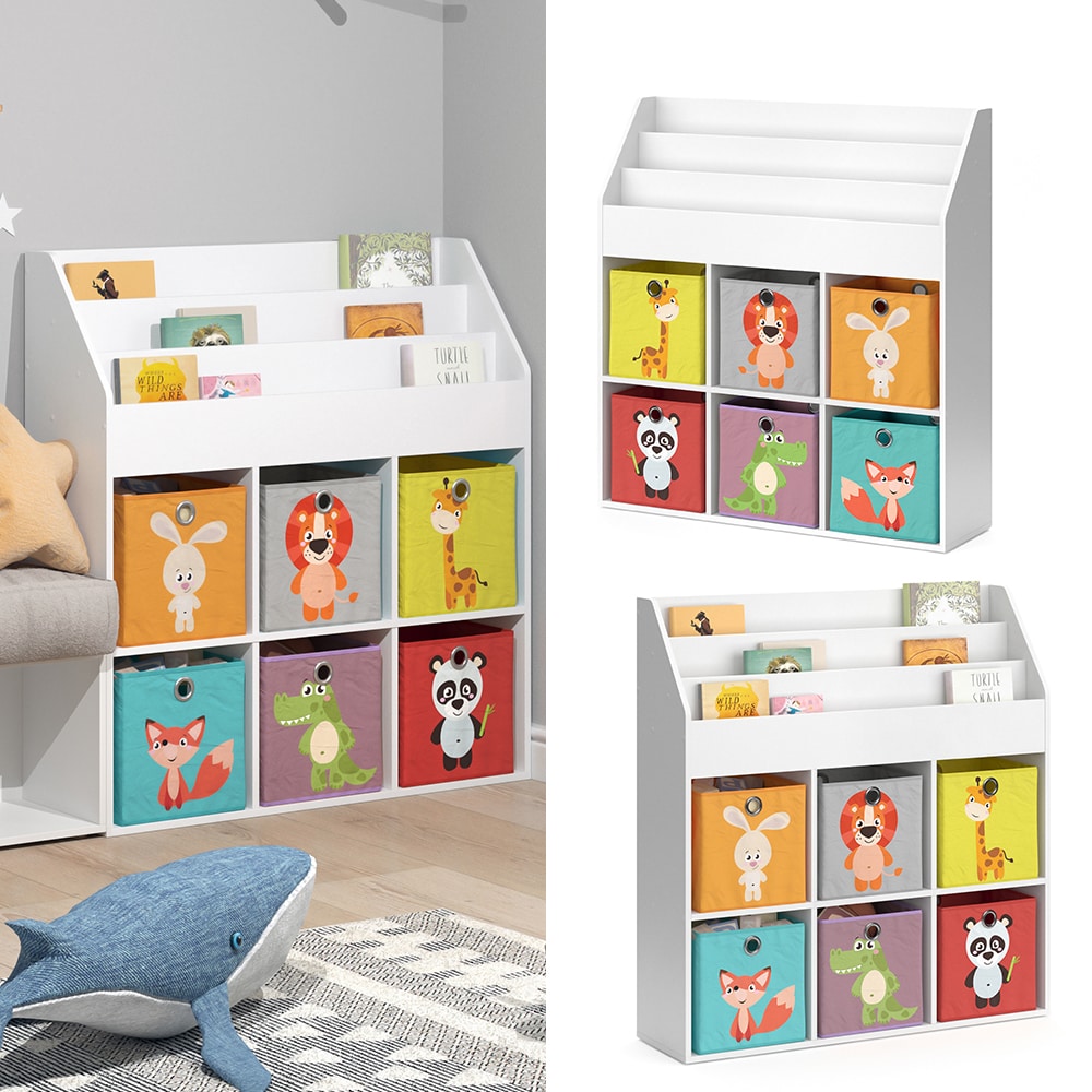 Vicco Kinderregal B&uuml;cherregal Aufbewahrungsregal Luigi Spielzeugablage Faltbox 