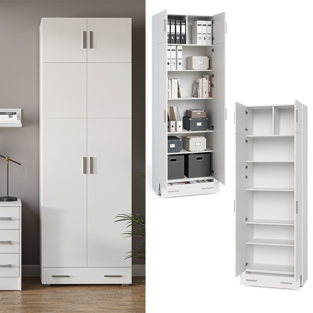 Vicco Aktenschrank Mehrzweckschrank B&uuml;roschrank Ingo Wei&szlig;/SON Aufsatz Schublade 