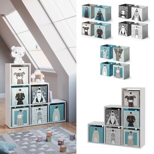 Vicco Treppenregal Raumteiler Bücherregal 6 Fächer Weiß Stufenregal Faltbox 