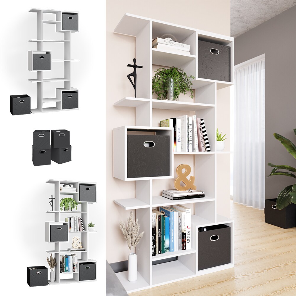 Vicco B&uuml;cherregal Raumteiler Standregal W&uuml;rfel Wei&szlig; Wandregal Hochregal Faltbox 