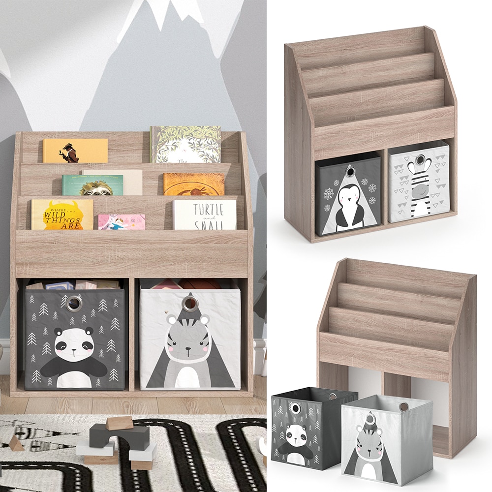 Vicco Kinderregal B&uuml;cherregal Aufbewahrungsregal Luigi Sonoma Ablage Faltbox 