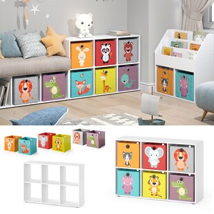Vicco Raumteiler Regal Bücherregal Weiß 6 Fächer Standregal Kinder-Faltboxen 