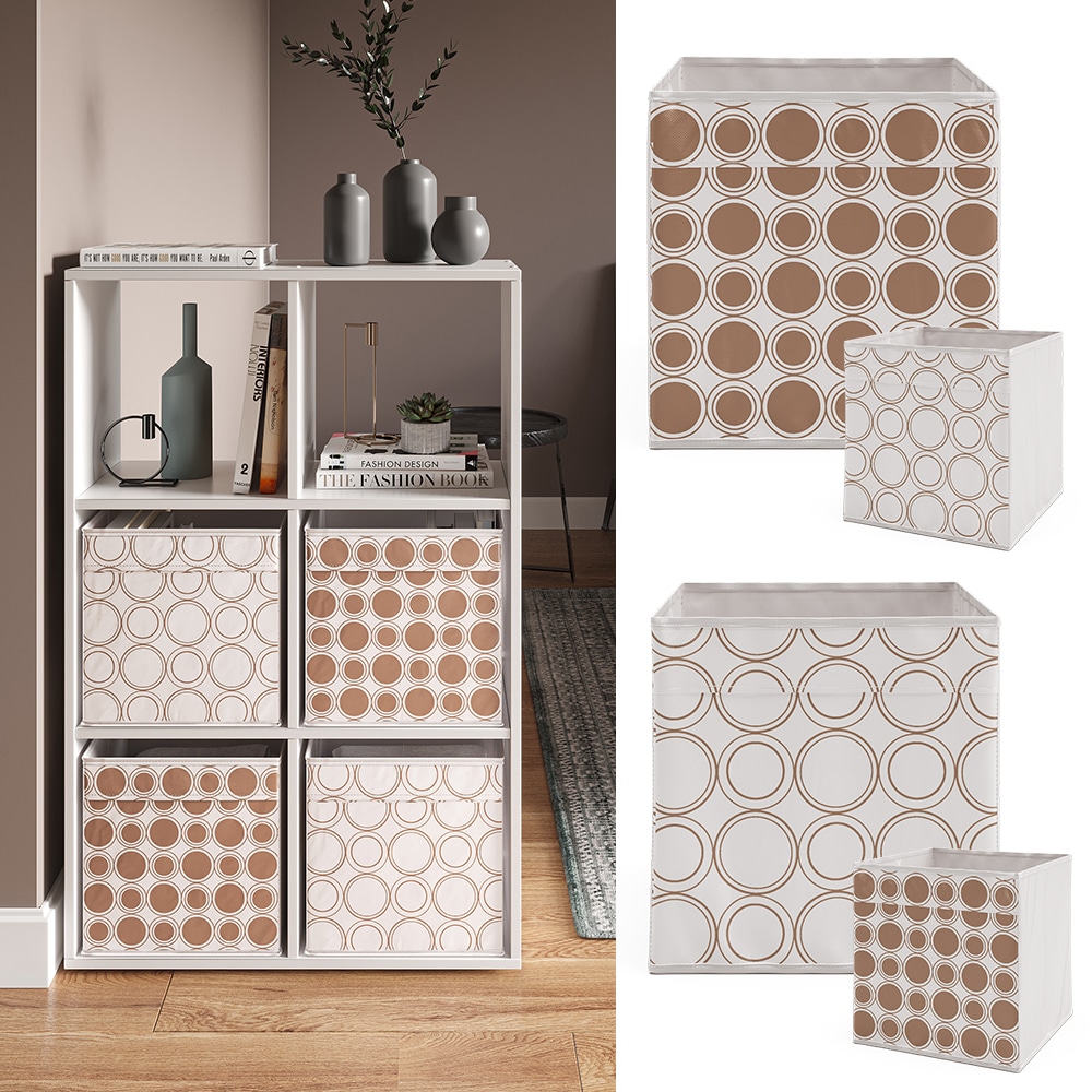 Vicco Faltbox Aufbewahrungsbox Regalbox Wei&szlig; Gold Retro Hartkarton Ablage 