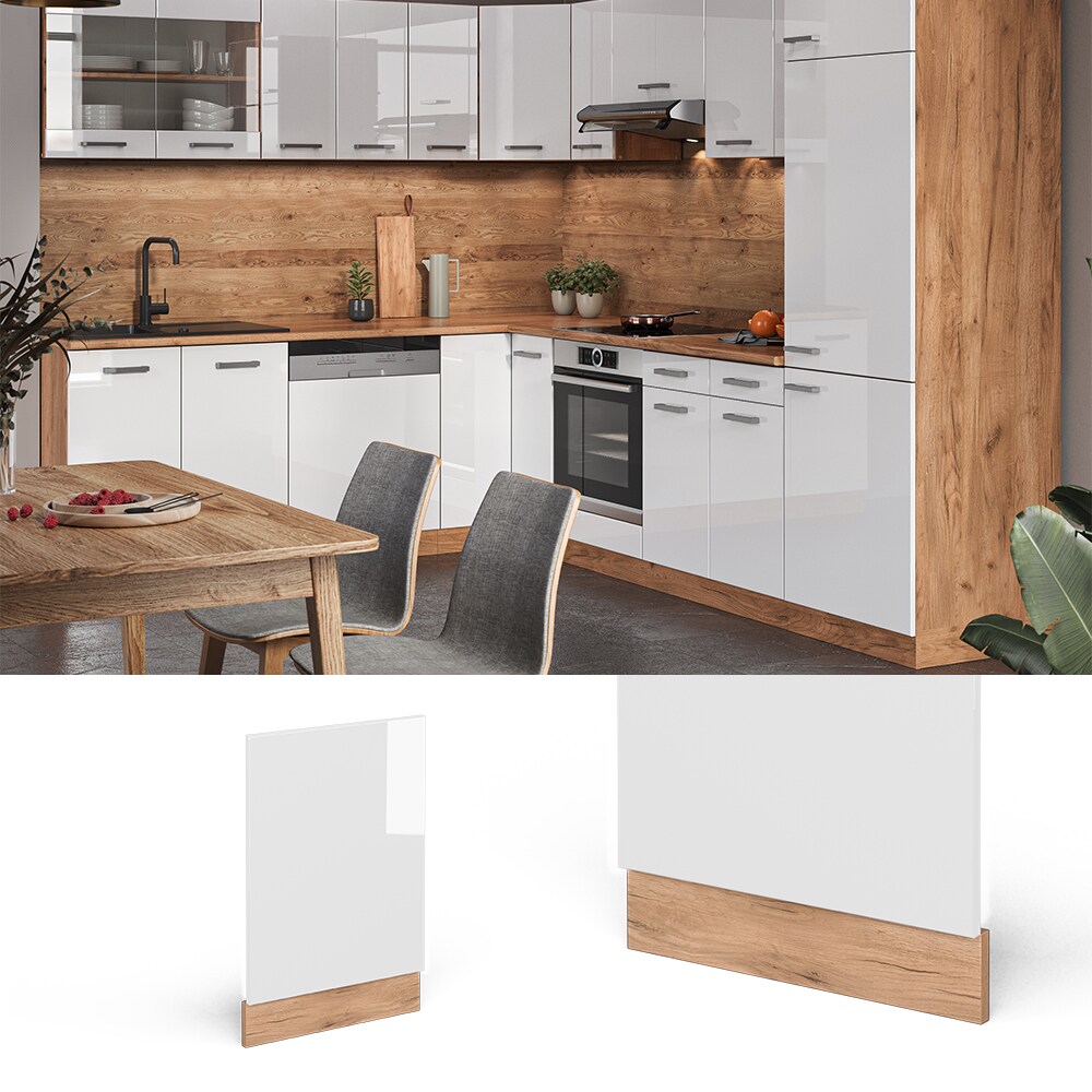 Vicco Geschirrsp&uuml;lerfront Blende K&uuml;chenzeile R-Line 45 cm Goldkraft Wei&szlig; 