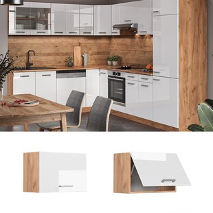 Vicco Hängeschrank Küchenschrank Küchenzeile R-Line 60 cm flach Goldkraft Weiß 