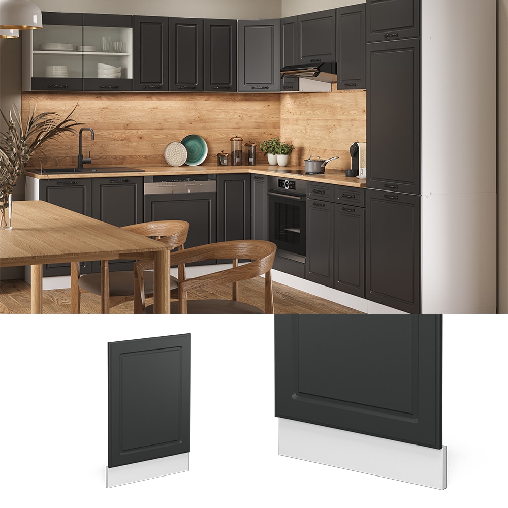 Vicco Geschirrsp&uuml;lerfront Blende K&uuml;chenzeile Landhaus R-Line 45 cm Anthrazit 