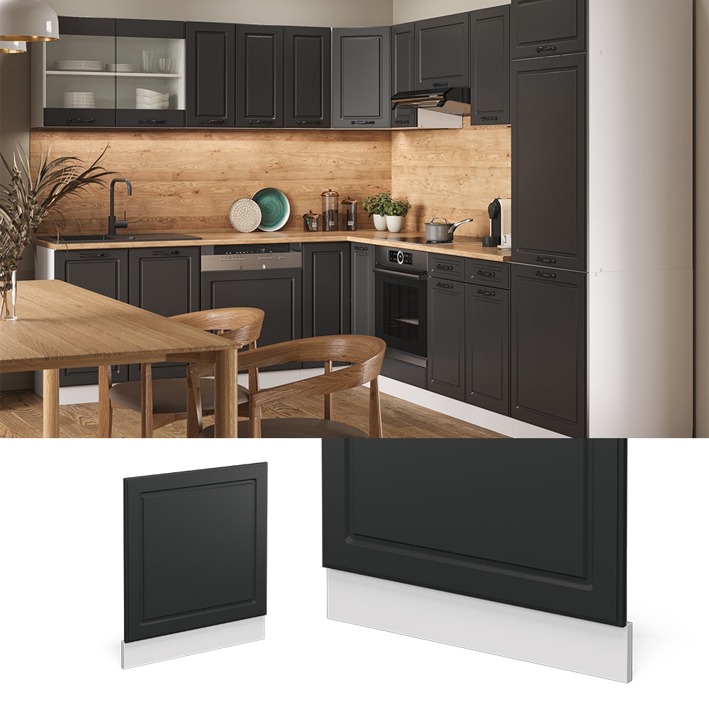 Vicco Geschirrsp&uuml;lerfront Blende K&uuml;chenzeile Landhaus R-Line 60 cm Anthrazit 