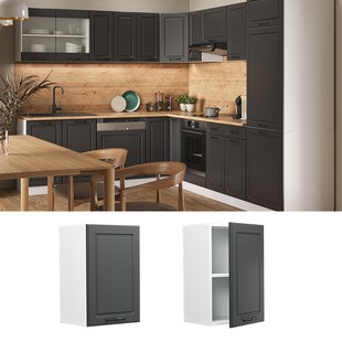 Vicco Hängeschrank Küchenschrank Küchenzeile Landhaus R-Line 40 cm Weiß-Anthrazit 