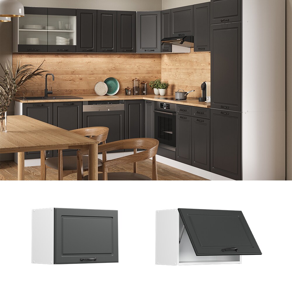 Vicco - Elément haut de cuisine R-Line, Anthracite campagne, 60 cm Plat