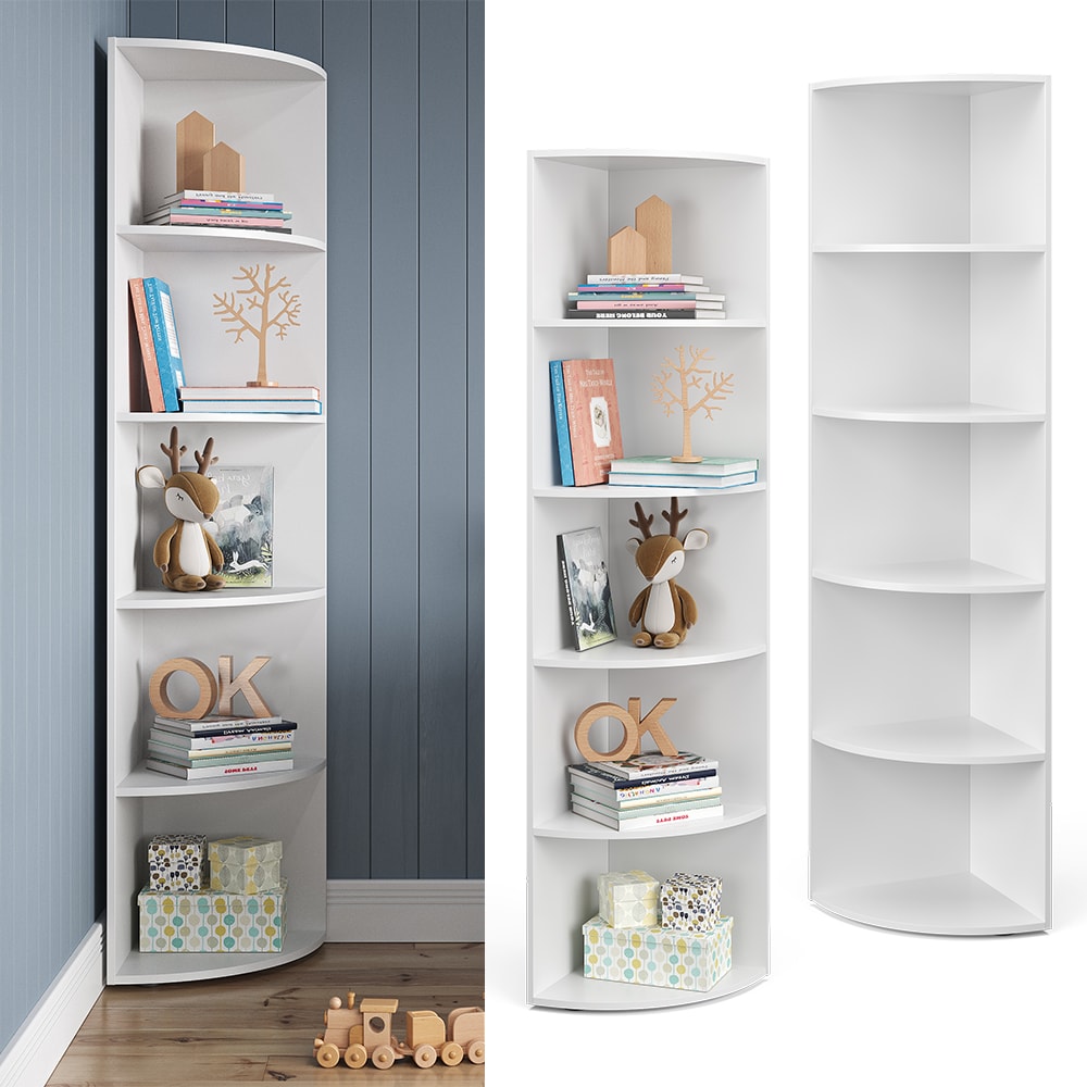 Vicco Eckregal Kinderregal Kinderzimmerregal Ecki Wei&szlig; 180 x 40 cm Regal Ablage 
