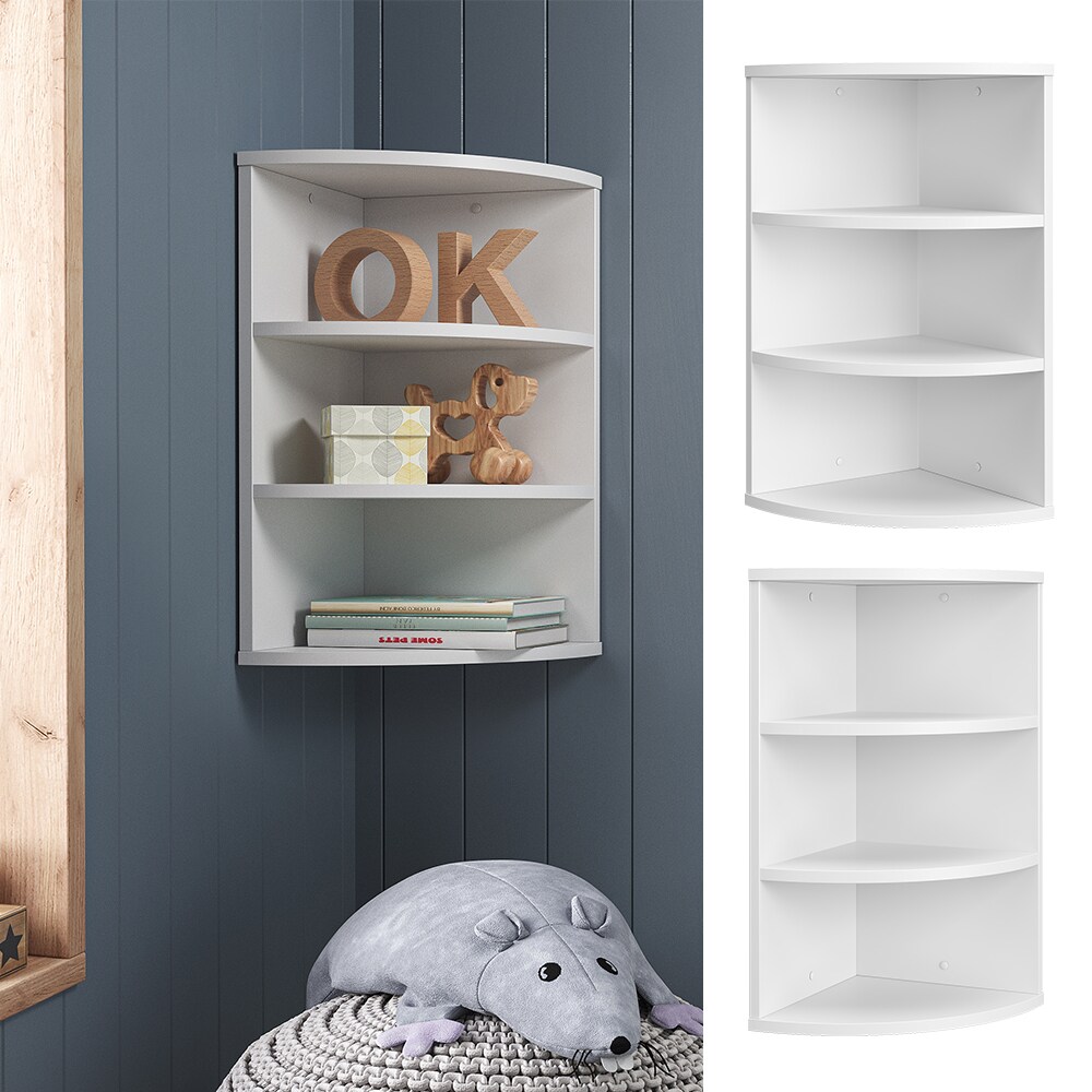 Vicco Eckregal Kinderregal H&auml;ngeregal Ecki Wei&szlig; 60 x 30 cm Wandregal Ablage 