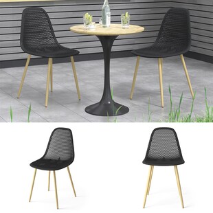 OK-Living Gartenstuhl Terrassenstuhl Balkonstuhl Joko Schwarz Sitzschale Stuhl 