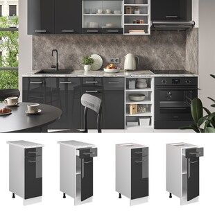 Vicco Schubunterschrank Küchenschrank Küchenzeile R-Line 30 cm Weiß Anthrazit Tür Schublade 