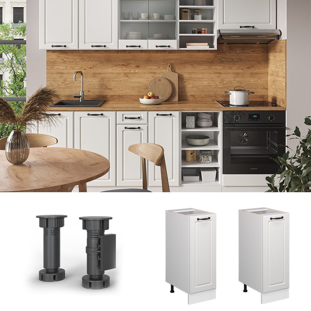 Vicco Apothekerunterschrank K&uuml;chenschrank K&uuml;chenzeile R-Line Landhaus 30 cm Wei&szlig; 