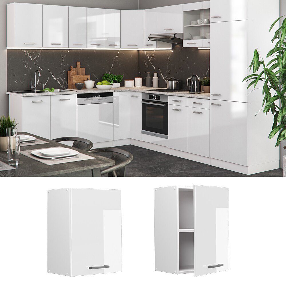 Vicco H&auml;ngeschrank K&uuml;chenschrank K&uuml;chenzeile R-Line 45 cm Wei&szlig; T&uuml;r F&auml;cher Hochglanz 