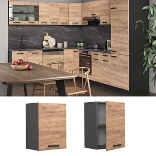 Vicco Hängeschrank Küchenschrank Küchenzeile R-Line 45 cm Anthrazit Eiche Tür Fächer 
