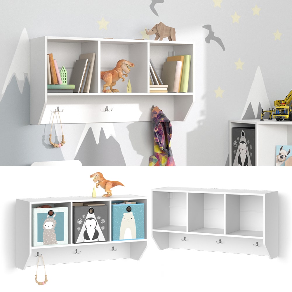 Vicco Kinderregal H&auml;ngeregal Spielzeugregal Luigi Wei&szlig; Dekoregal B&uuml;cherregal 