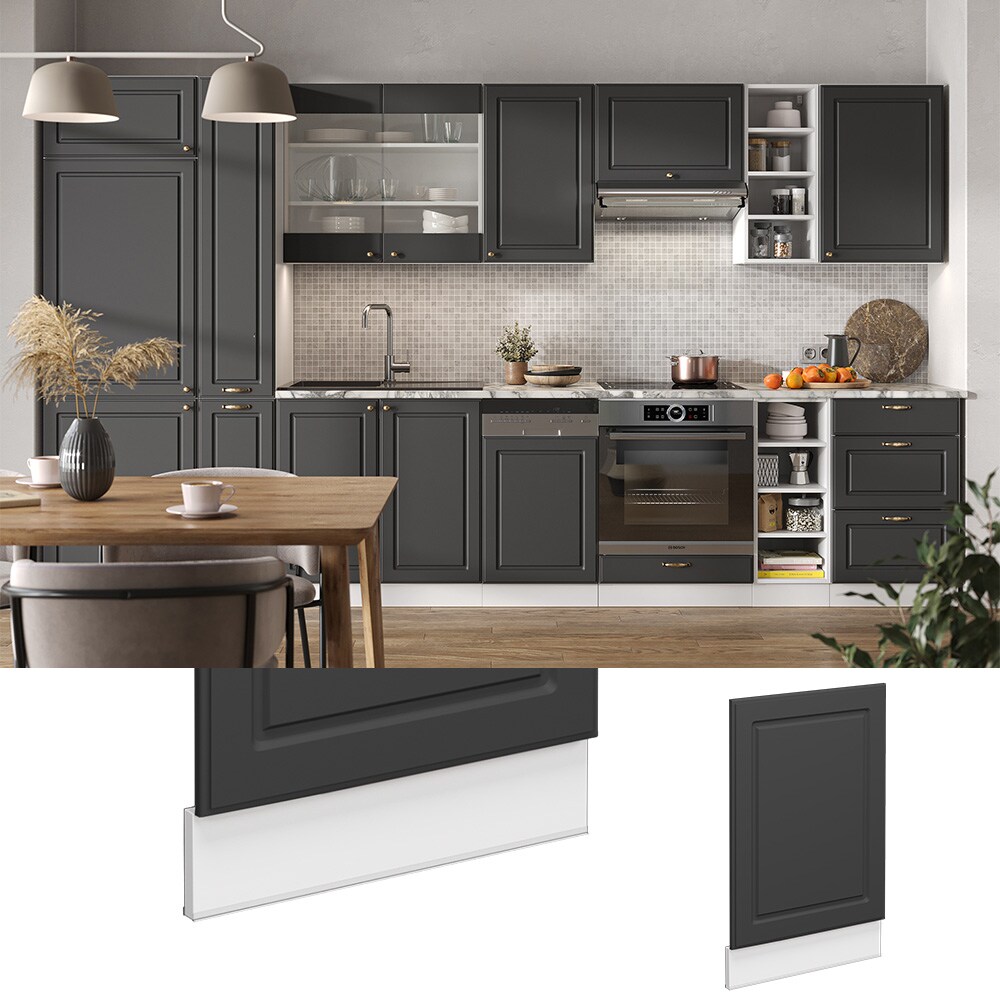 Vicco Geschirrsp&uuml;lerblende K&uuml;chenschrank K&uuml;chenm&ouml;bel Fame-Line Wei&szlig; Anthrazit-Gold Landhaus 45 cm K&uuml;che Einbauk&uuml;che Geschirrsp&uuml;ler Blende K&uuml;chenzeile 