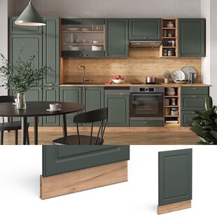 Vicco Geschirrspülerblende Küchenschrank Küchenmöbel Fame-Line Eiche Grün-Gold Landhaus 45 cm Küche Einbauküche Geschirrspüler Blende Küchenzeile 