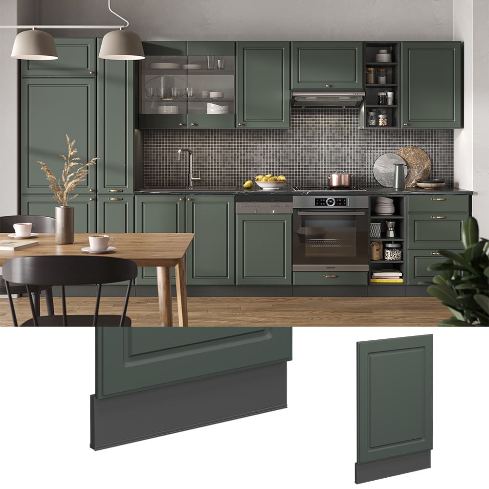 Vicco Geschirrsp&uuml;lerblende K&uuml;chenschrank K&uuml;chenm&ouml;bel Fame-Line Anthrazit Gr&uuml;n-Gold Landhaus 45 cm K&uuml;che Einbauk&uuml;che Geschirrsp&uuml;ler Blende K&uuml;chenzeile 