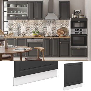 Vicco Geschirrspülerblende Küchenschrank Küchenmöbel Fame-Line Weiß Anthrazit-Gold Landhaus 60 cm Küche Einbauküche Geschirrspüler Blende Küchenzeile 