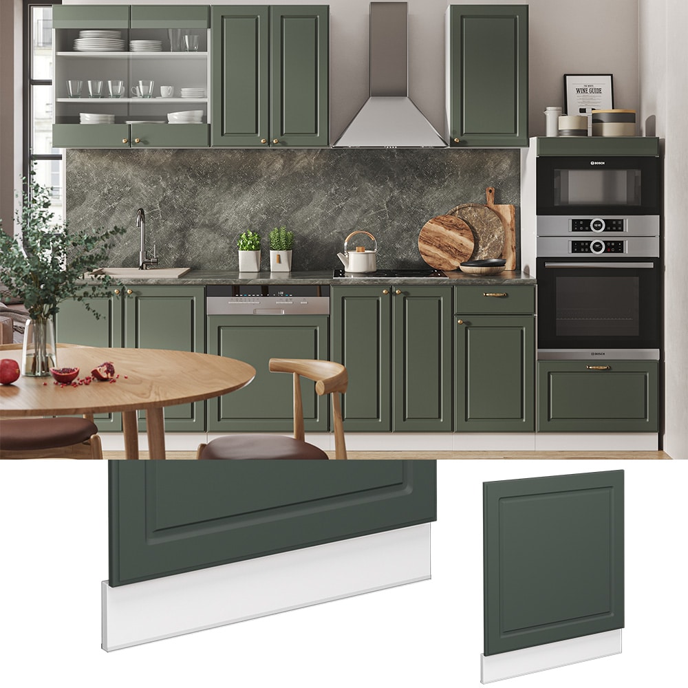 Vicco Geschirrsp&uuml;lerblende K&uuml;chenschrank K&uuml;chenm&ouml;bel Fame-Line Wei&szlig; Gr&uuml;n-Gold Landhaus 60 cm K&uuml;che Einbauk&uuml;che Geschirrsp&uuml;ler Blende K&uuml;chenzeile 