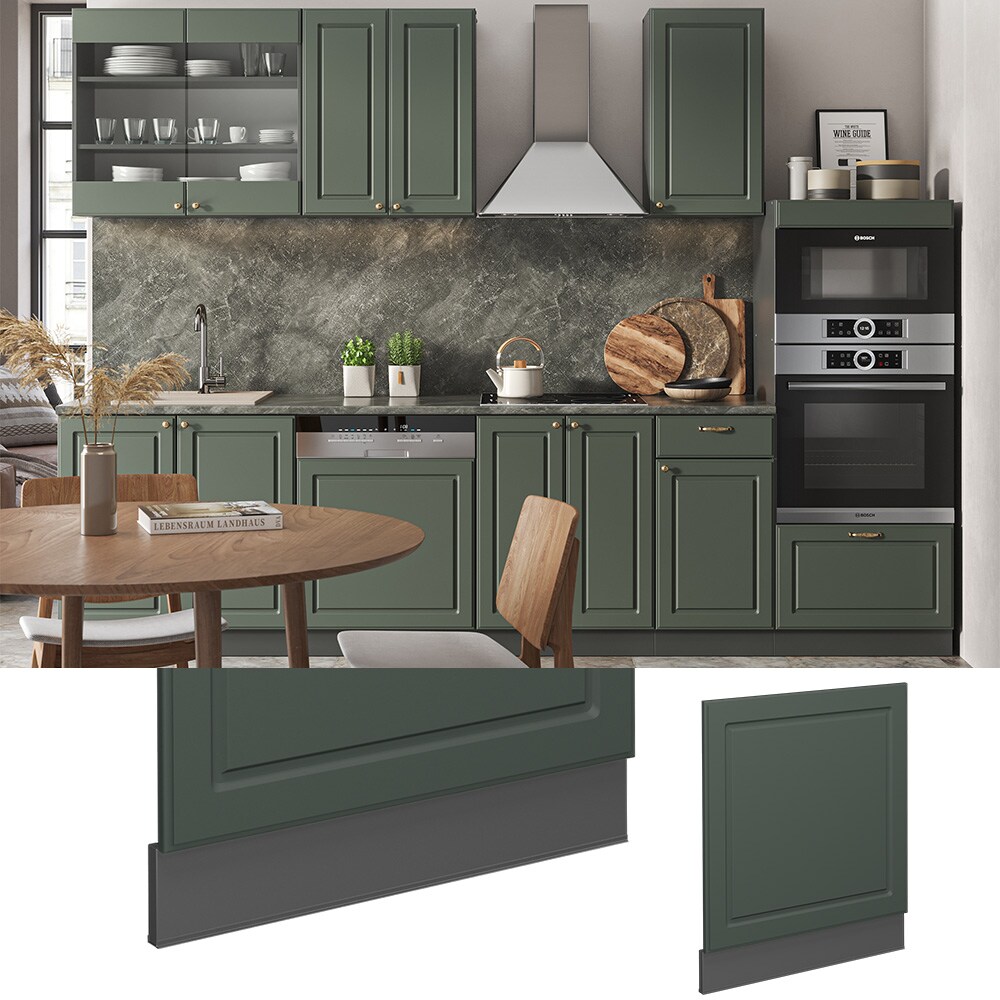 Vicco Geschirrsp&uuml;lerblende K&uuml;chenschrank K&uuml;chenm&ouml;bel Fame-Line Anthrazit Gr&uuml;n-Gold Landhaus 60 cm K&uuml;che Einbauk&uuml;che Geschirrsp&uuml;ler Blende K&uuml;chenzeile 