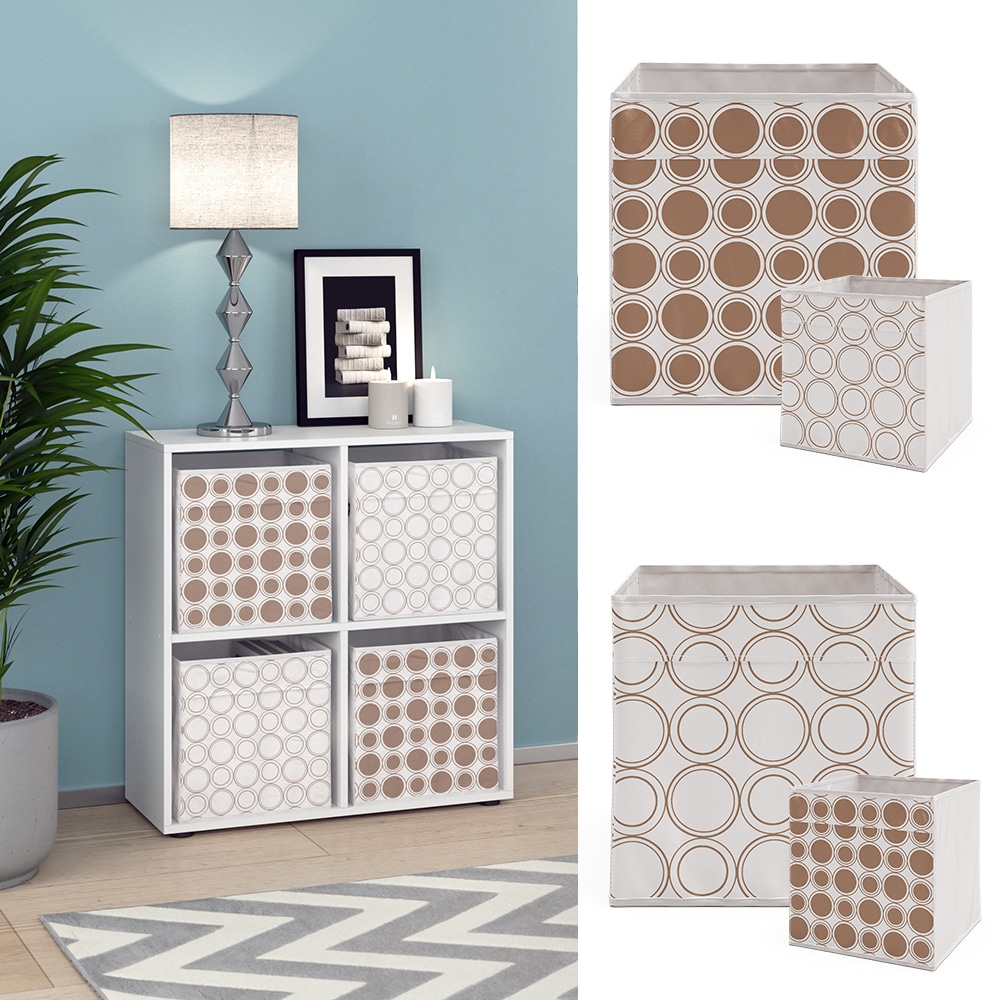 Vicco Raumteiler W&uuml;rfelregal Standregal Tetra Wei&szlig; Faltbox Wohnzimmer Regal 73x72 cm modern Ablage 4 F&auml;cher Dekoregal Ordnerregal Aufbewahrung 