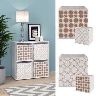 Vicco Raumteiler Würfelregal Standregal Tetra Weiß Faltbox Wohnzimmer Regal 73x72 cm modern Ablage 4 Fächer Dekoregal Ordnerregal Aufbewahrung 