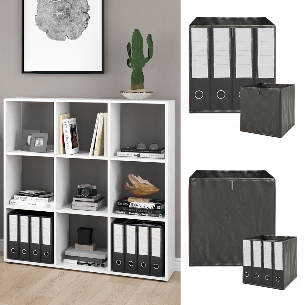 Vicco Raumteiler W&uuml;rfelregal Standregal Nove Wei&szlig; Faltbox Wohnzimmer Regal 104x108 cm modern Ablage 9 F&auml;cher Dekoregal Ordnerregal Aufbewahrung 