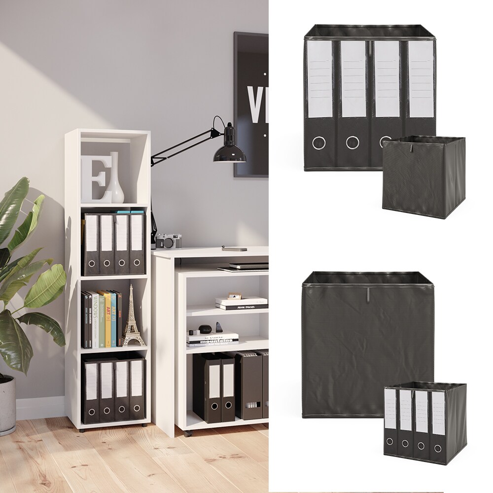 Vicco Raumteiler W&uuml;rfelregal Standregal Ludus Wei&szlig; Faltbox Wohnzimmer Regal 36x145 cm modern Ablage 4 F&auml;cher Dekoregal Ordnerregal Aufbewahrung 