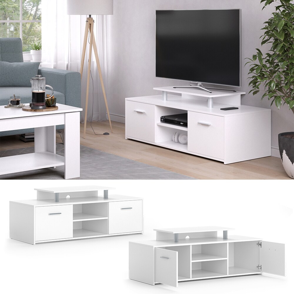 Vicco TV-Regal Fernsehregal Lowboard Lux Wohnzimmer Regal 136x51 cm modern Ablage Fach T&uuml;r Empore TV-Tisch Fernsehtisch Fernseher 