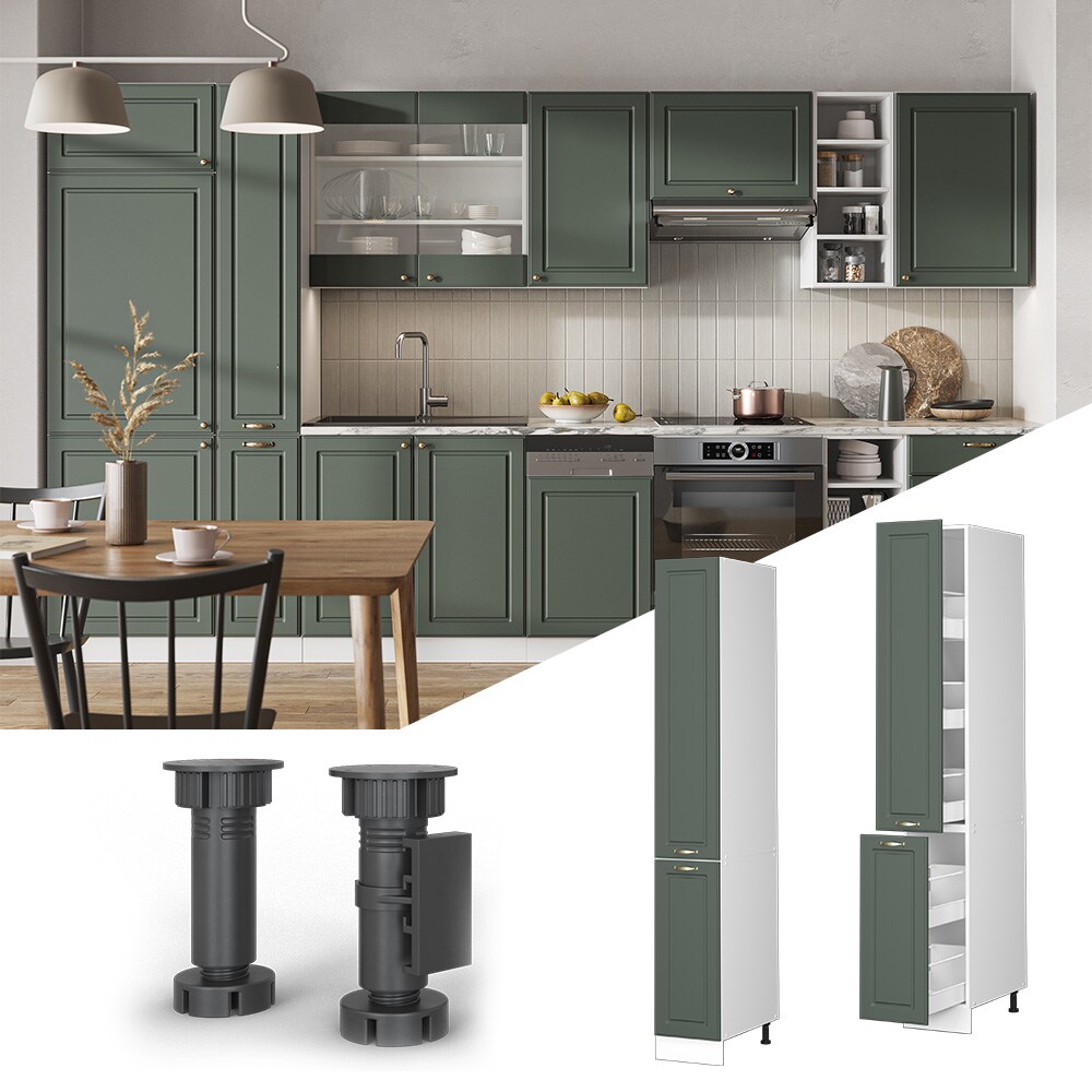 Vicco Apothekerhochschrank K&uuml;chenschrank K&uuml;chenm&ouml;bel Fame-Line Wei&szlig; Gr&uuml;n-Gold Landhaus 30 cm K&uuml;che Einbauk&uuml;che Einsch&uuml;be Aufbewahrung K&uuml;chenzeile 