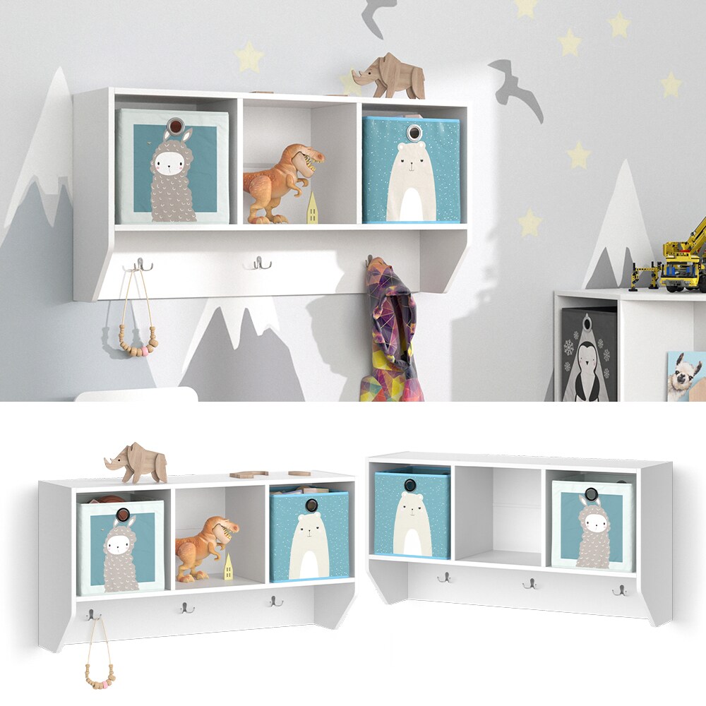Vicco Kinderregal H&auml;ngeregal Spielzeugregal Luigi Wei&szlig; Dekoregal Ablage Faltbox 