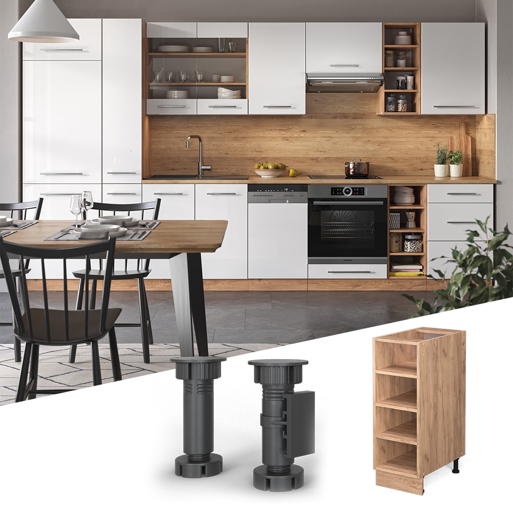 Vicco Regalunterschrank K&uuml;chenschrank K&uuml;chenm&ouml;bel Fame-Line Eiche modern 30 cm K&uuml;che Unterschrank Einbauk&uuml;che Einlegeboden K&uuml;chenzeile Regal Aufbewahrung 