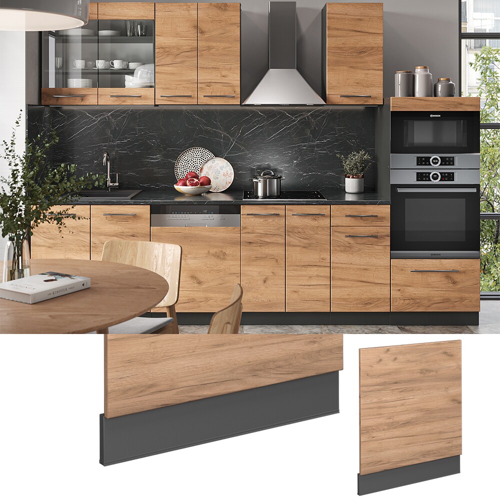 Vicco Geschirrsp&uuml;lerblende K&uuml;chenschrank K&uuml;chenm&ouml;bel Fame-Line Anthrazit Eiche modern 60 cm K&uuml;che Einbauk&uuml;che Geschirrsp&uuml;ler Blende K&uuml;chenzeile 