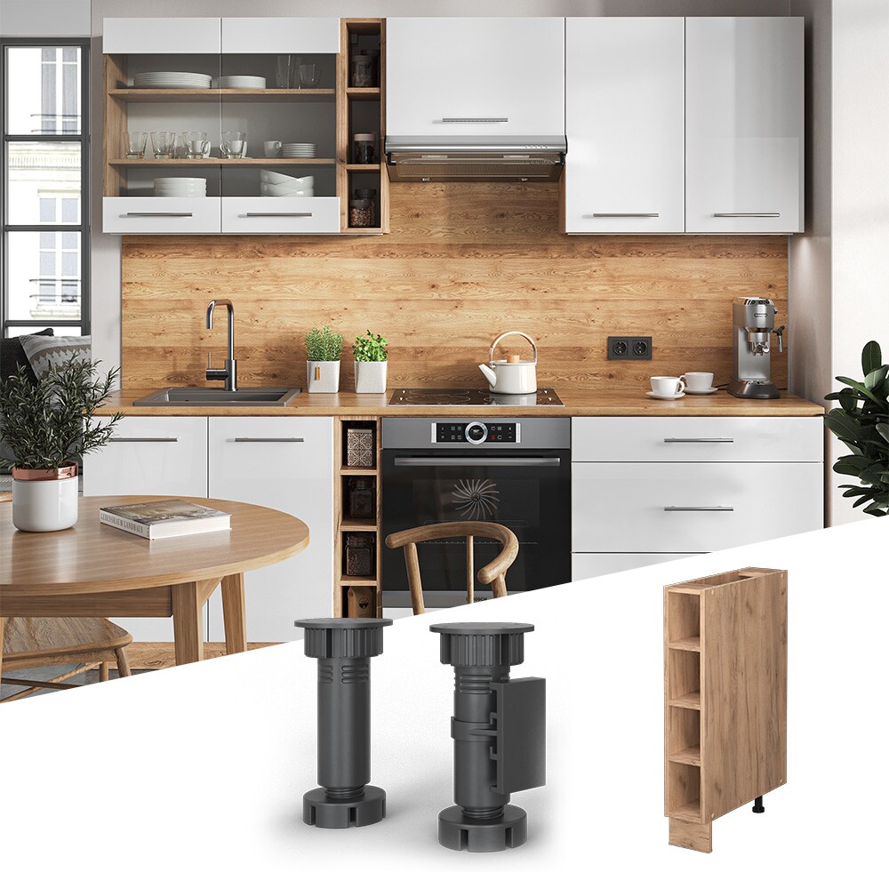 Vicco Regalunterschrank K&uuml;chenschrank K&uuml;chenm&ouml;bel Fame-Line Eiche Goldkraft 15 cm modern K&uuml;che Unterschrank Einbauk&uuml;che Einlegeboden K&uuml;chenzeile Regal Aufbewahrung 