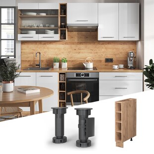 Vicco Regalunterschrank Küchenschrank Küchenmöbel Fame-Line Eiche Goldkraft 15 cm modern Küche Unterschrank Einbauküche Einlegeboden Küchenzeile Regal Aufbewahrung 